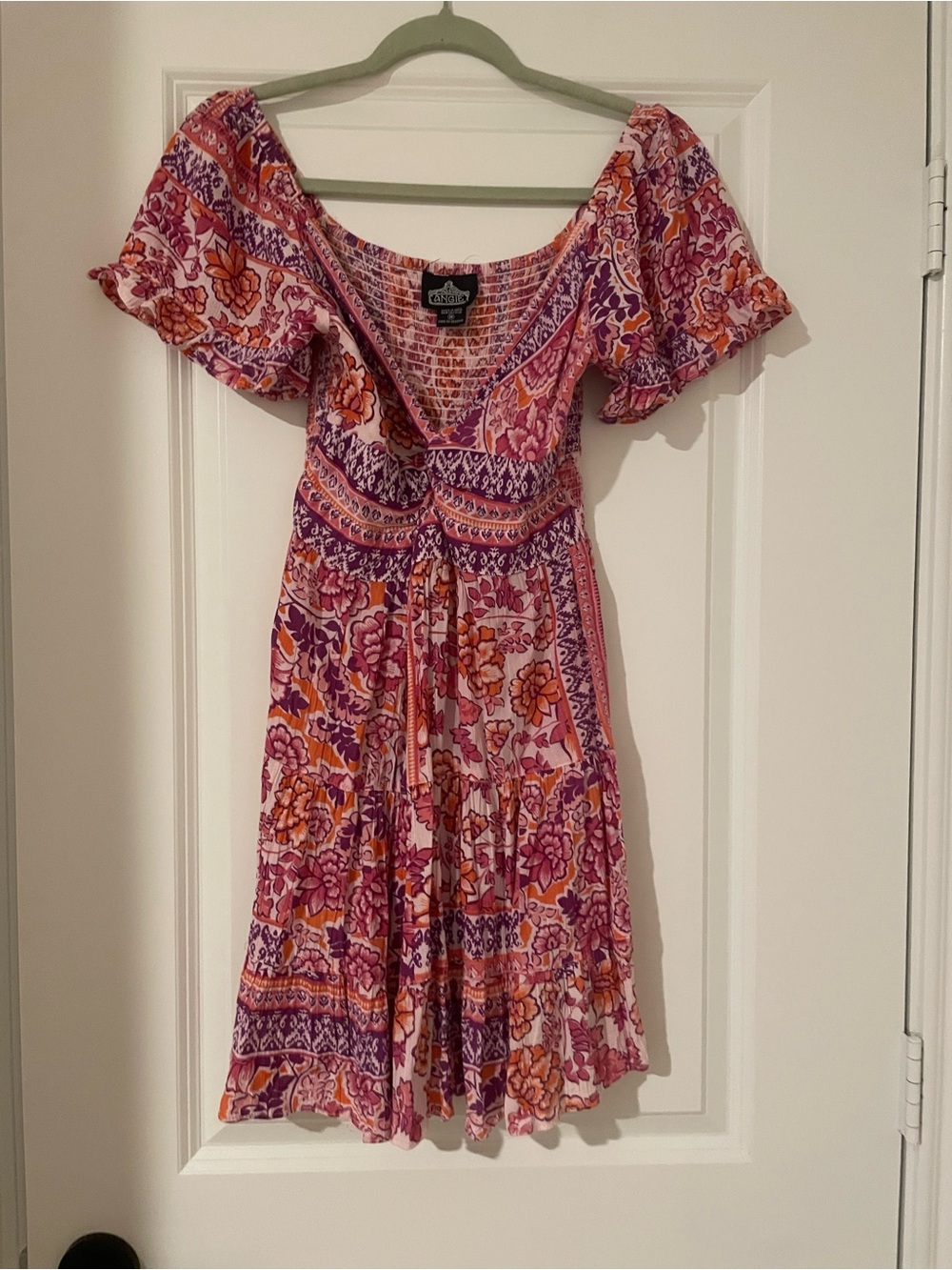 Angie Pink Purple & Orange Floral Mini Dress